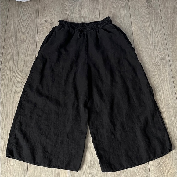 Aritzia Wilfred La Boheme Linen Wide Leg Pants Black Size Medium - Picture 6 of 13
